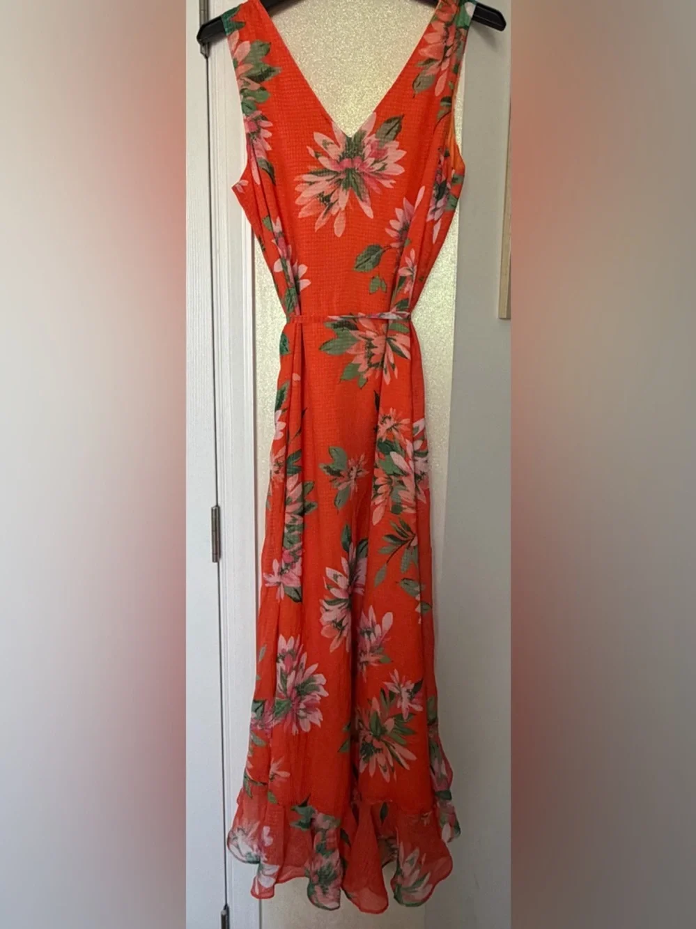 Tommy Bahama Orange Floral High-Low Maxi Dress - Picture 3 of 5